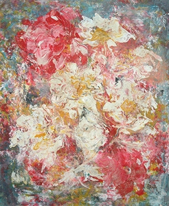 Rosengarten 2012, 60 x 73 Leinwand in Acryl