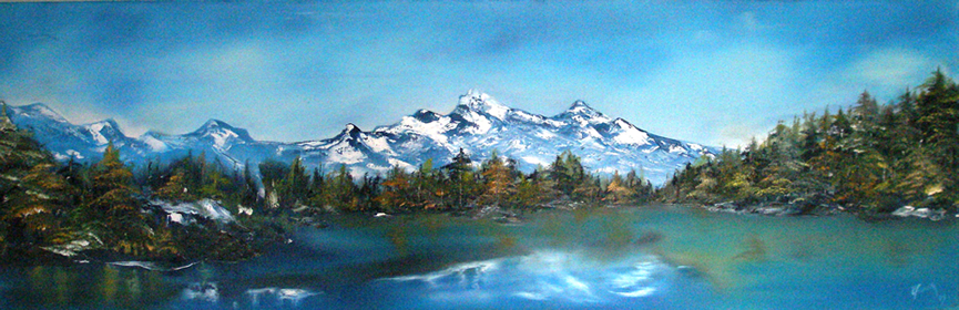 Herbstlandschaft 2009, 40 x 120 Leinwand in Oel